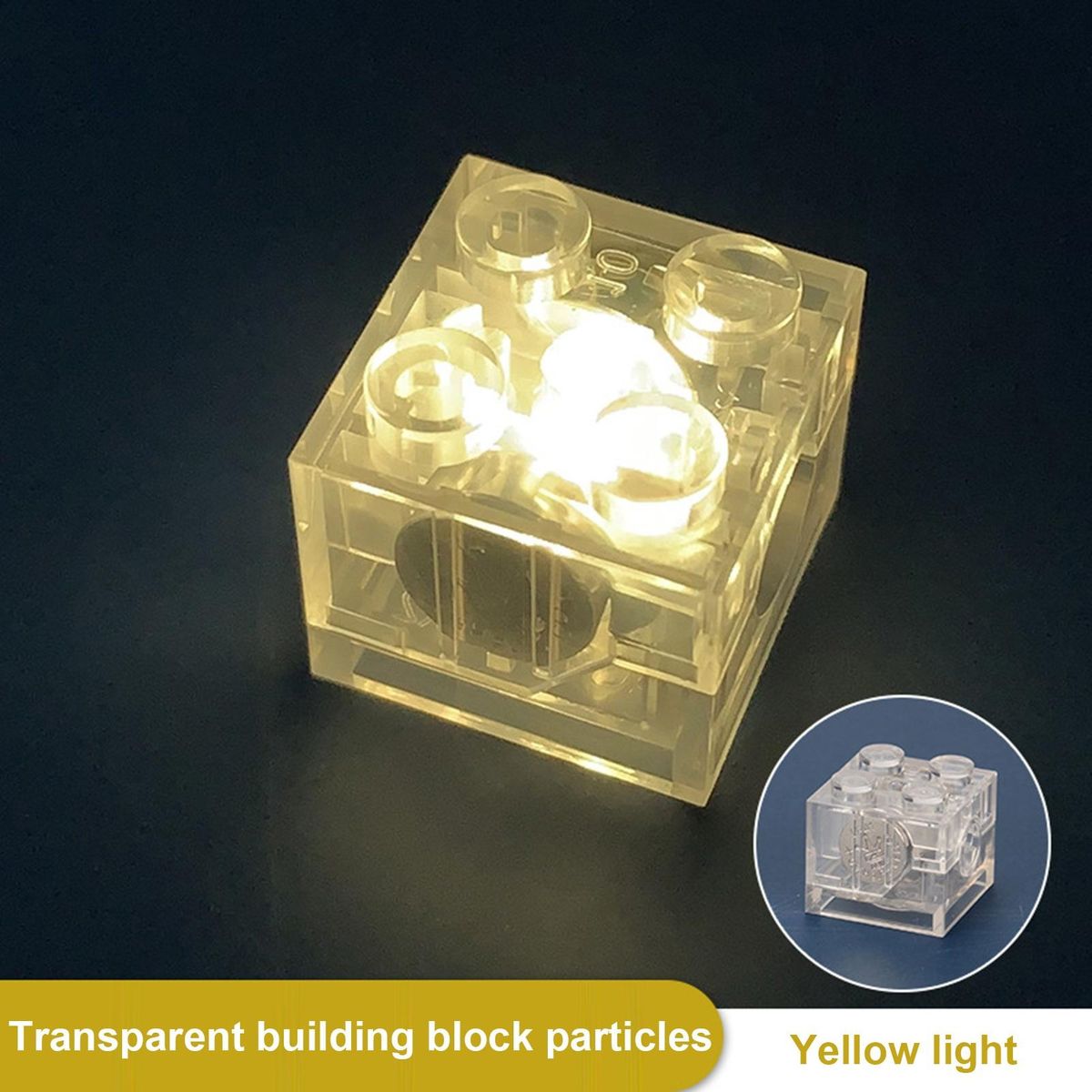 Building Block Toy Light Up Building Block Brick Yellow