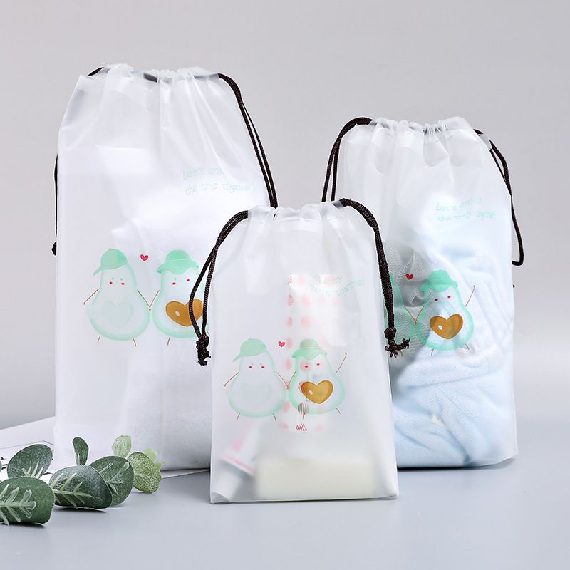 Cute Drawstring Swimming Storage Bags Matte Frosted Travel