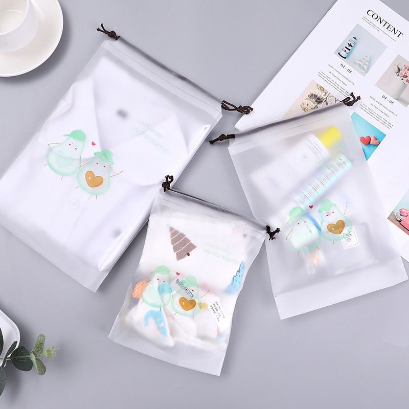 Cute Drawstring Swimming Storage Bags Matte Frosted Travel