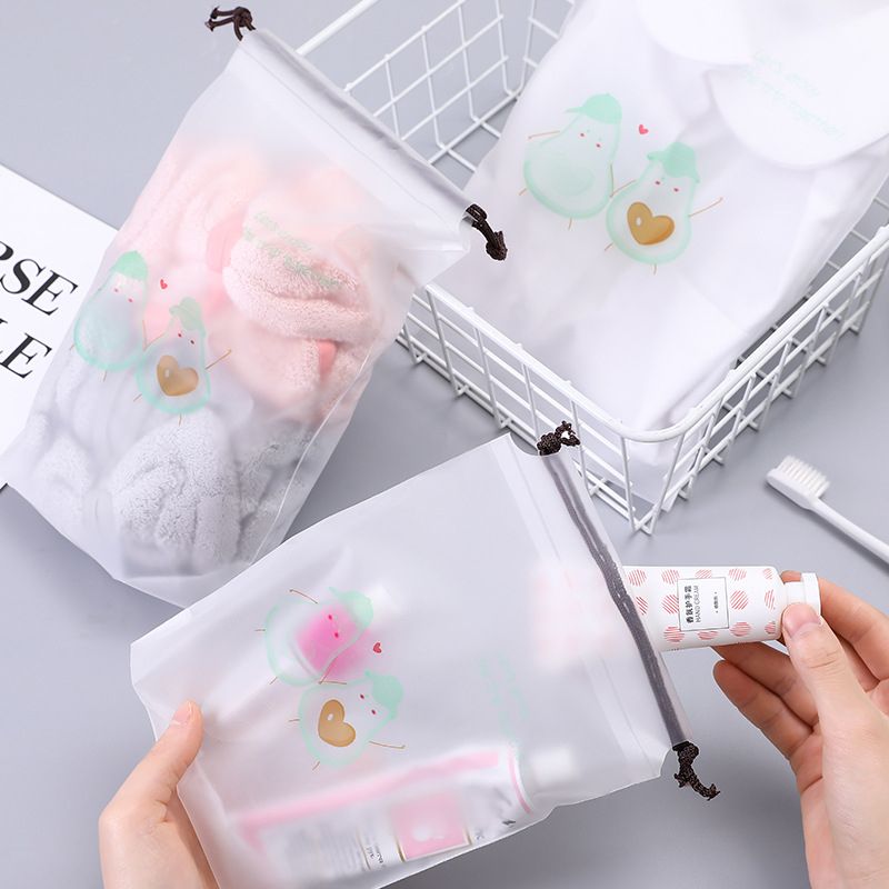 Cute Drawstring Swimming Storage Bags Matte Frosted Travel
