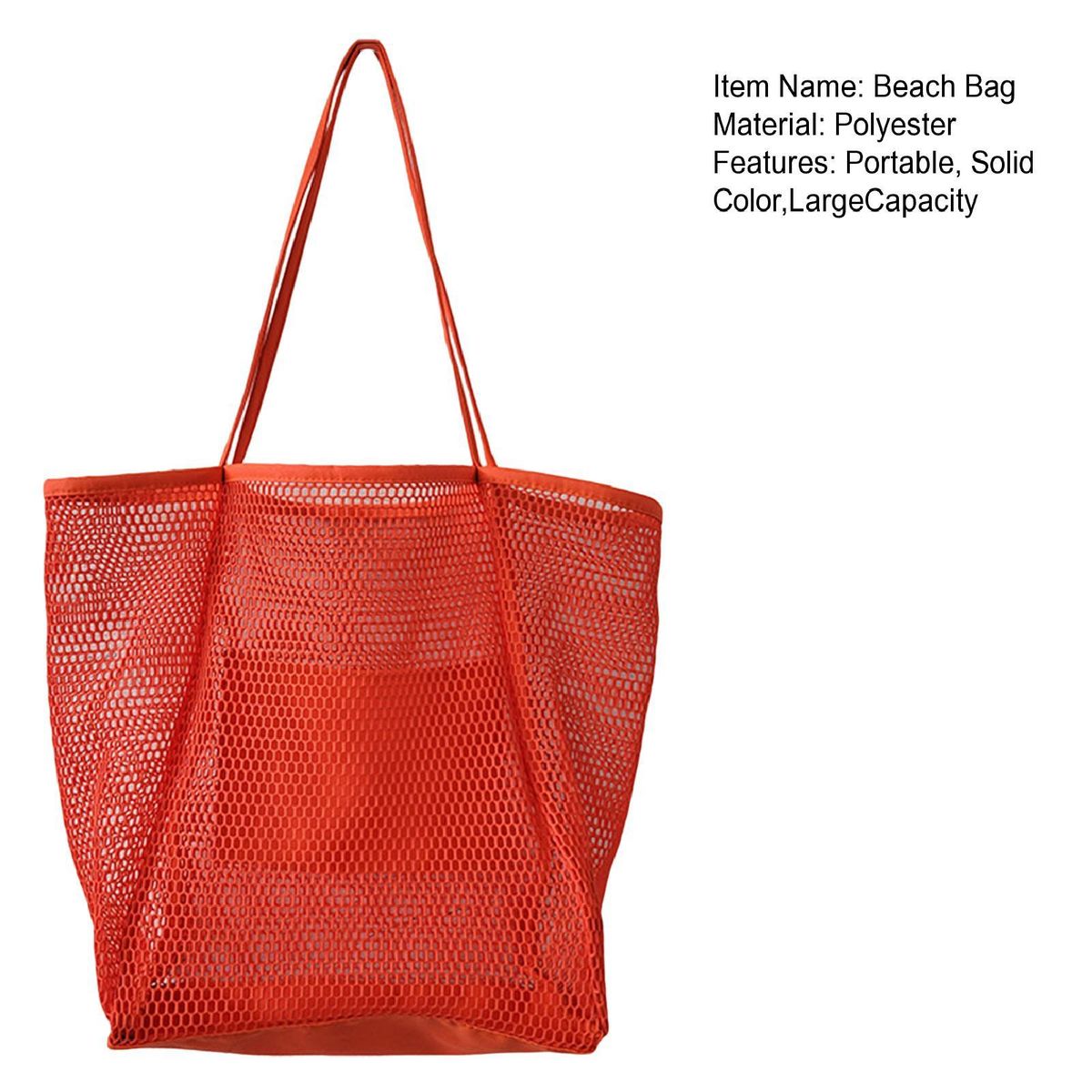 Women Tote Bag Travel Shopping Beach Pool Bag Dark Orange