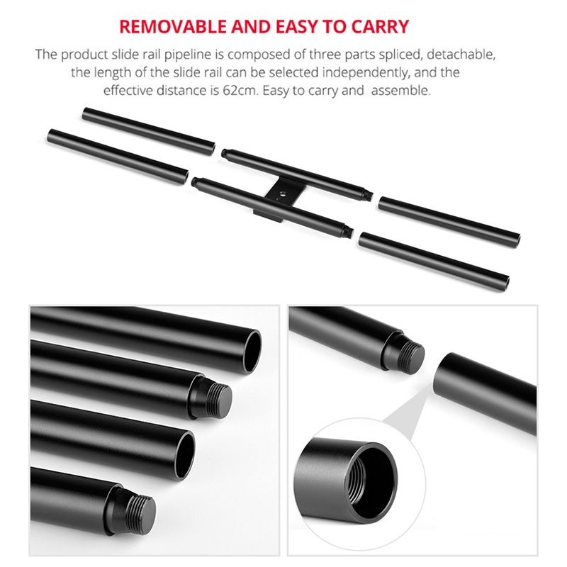 YELANGU 60cm Splicing Slide Rail Track + Dolly Car
