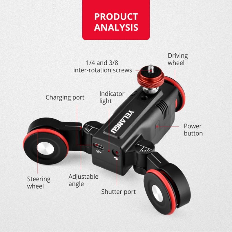 YELANGU 60cm Splicing Slide Rail Track + Dolly Car