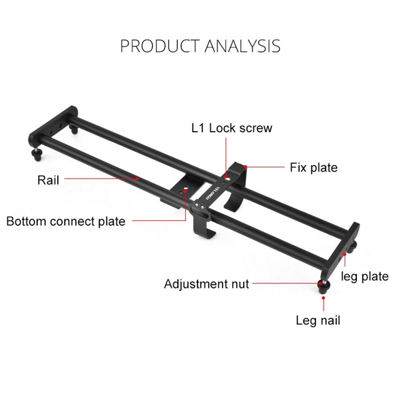 YELANGU 60cm Splicing Slide Rail Track + Dolly Car