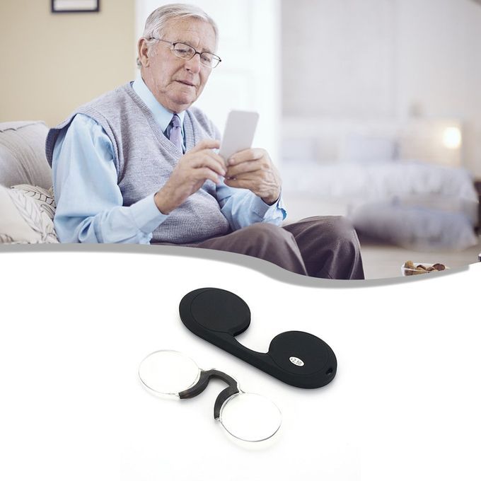 Frameless Presbyopia Gl Es Portable Soft Sili One Nose  Lip Presbyopia Gl Es  Lip Nose Reading Presbyopia Gl Es-Black-200°