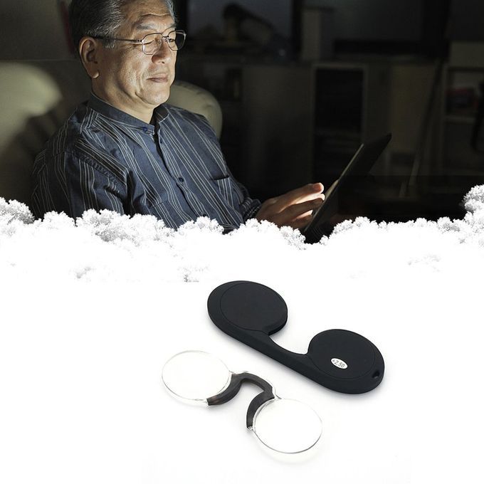 Frameless Presbyopia Gl Es Portable Soft Sili One Nose  Lip Presbyopia Gl Es  Lip Nose Reading Presbyopia Gl Es-Black-200°