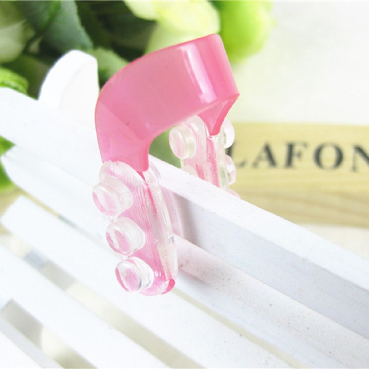 Pink U-shape Soft Silicone Nose Clip Portable Nose