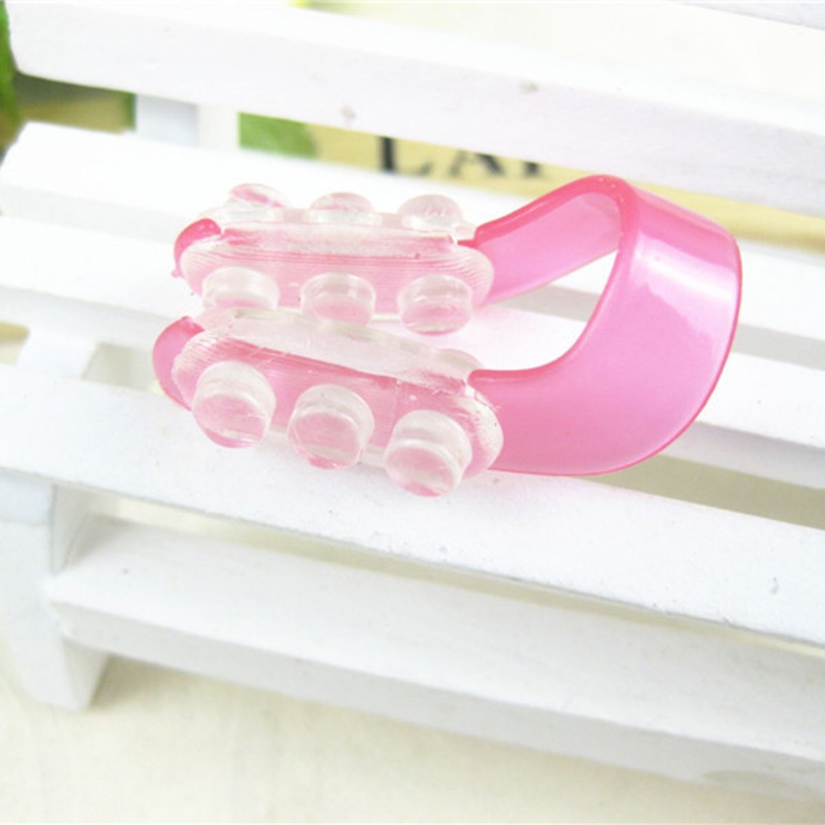 Pink U-shape Soft Silicone Nose Clip Portable Nose