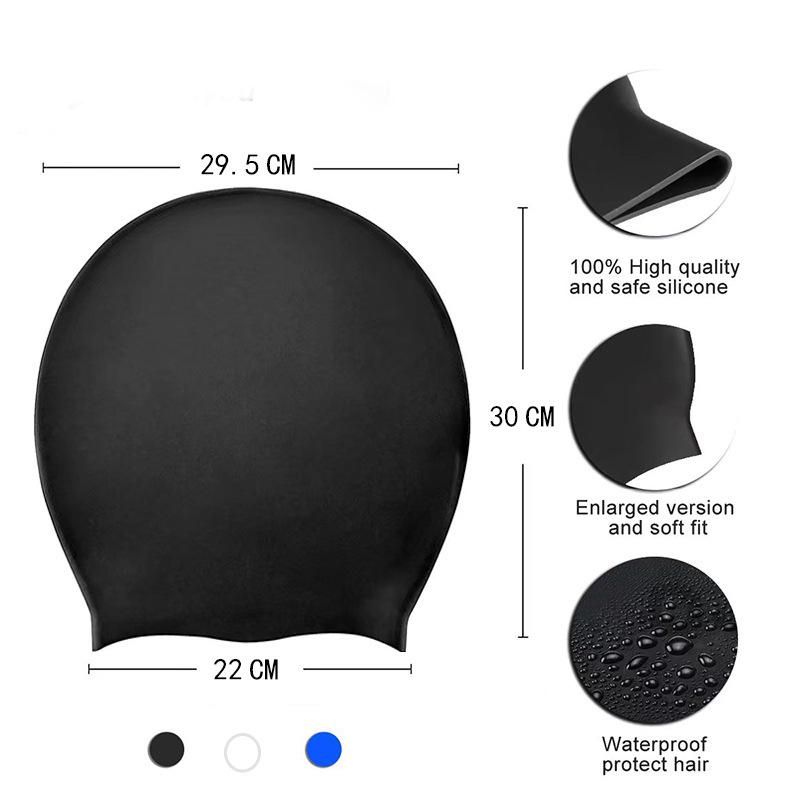 Silicone swim cap Large long hair dreadlocks head cap Blue