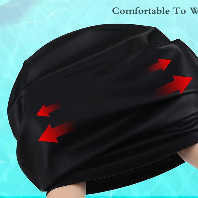 Silicone swim cap Large long hair dreadlocks head cap Blue