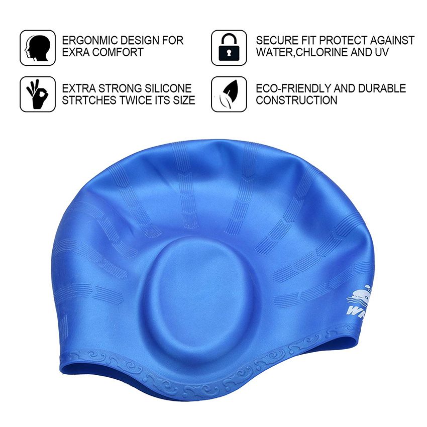 EsoGoal Ear Protection Swimming Cap Waterproof Silicone Hat