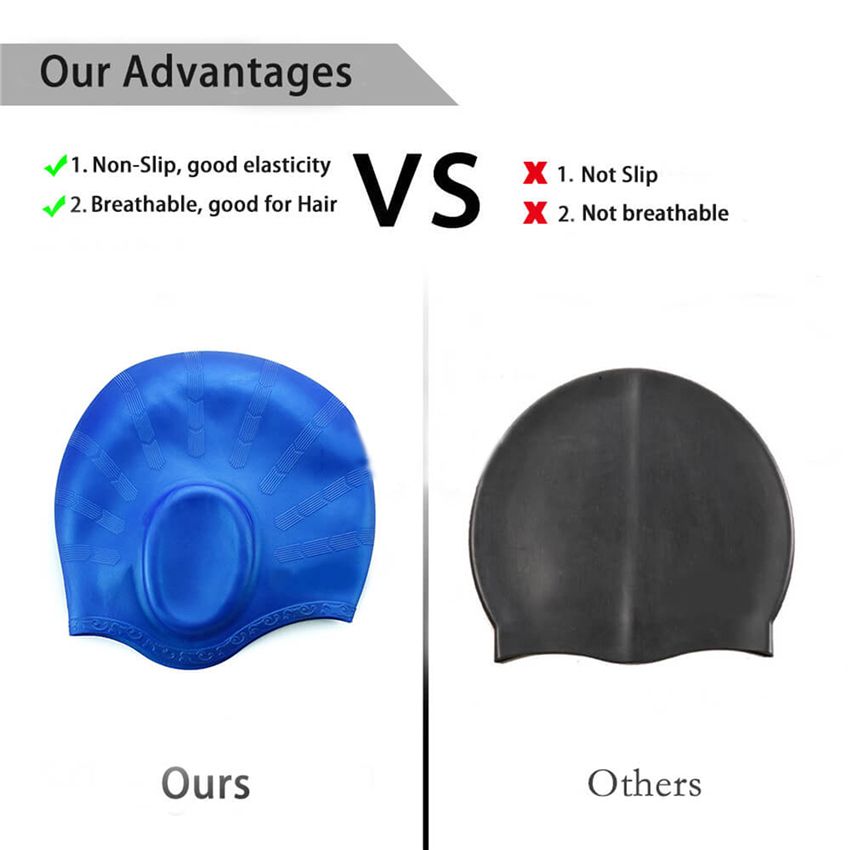 EsoGoal Ear Protection Swimming Cap Waterproof Silicone Hat