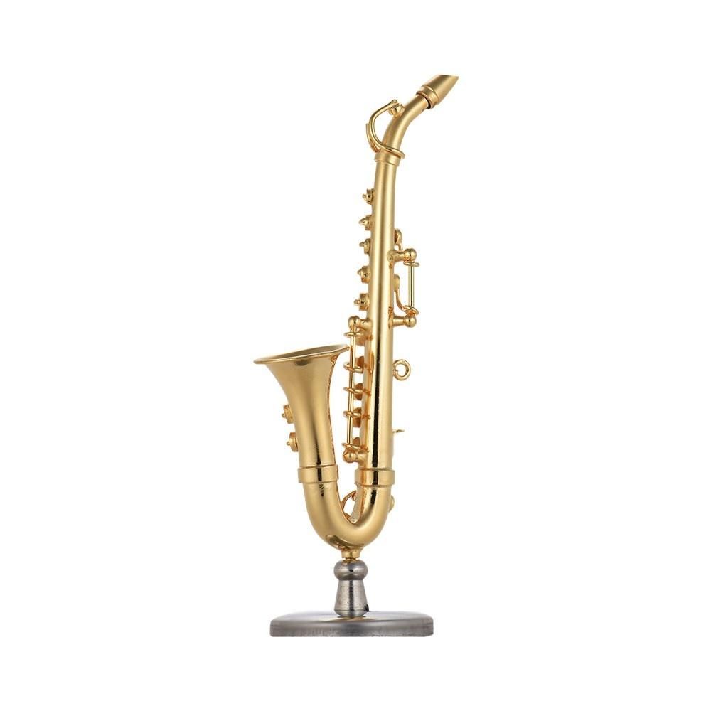 Mini Brass Alto Saxophone Sax Model Exquisite Desktop Musical Instrument Decoration