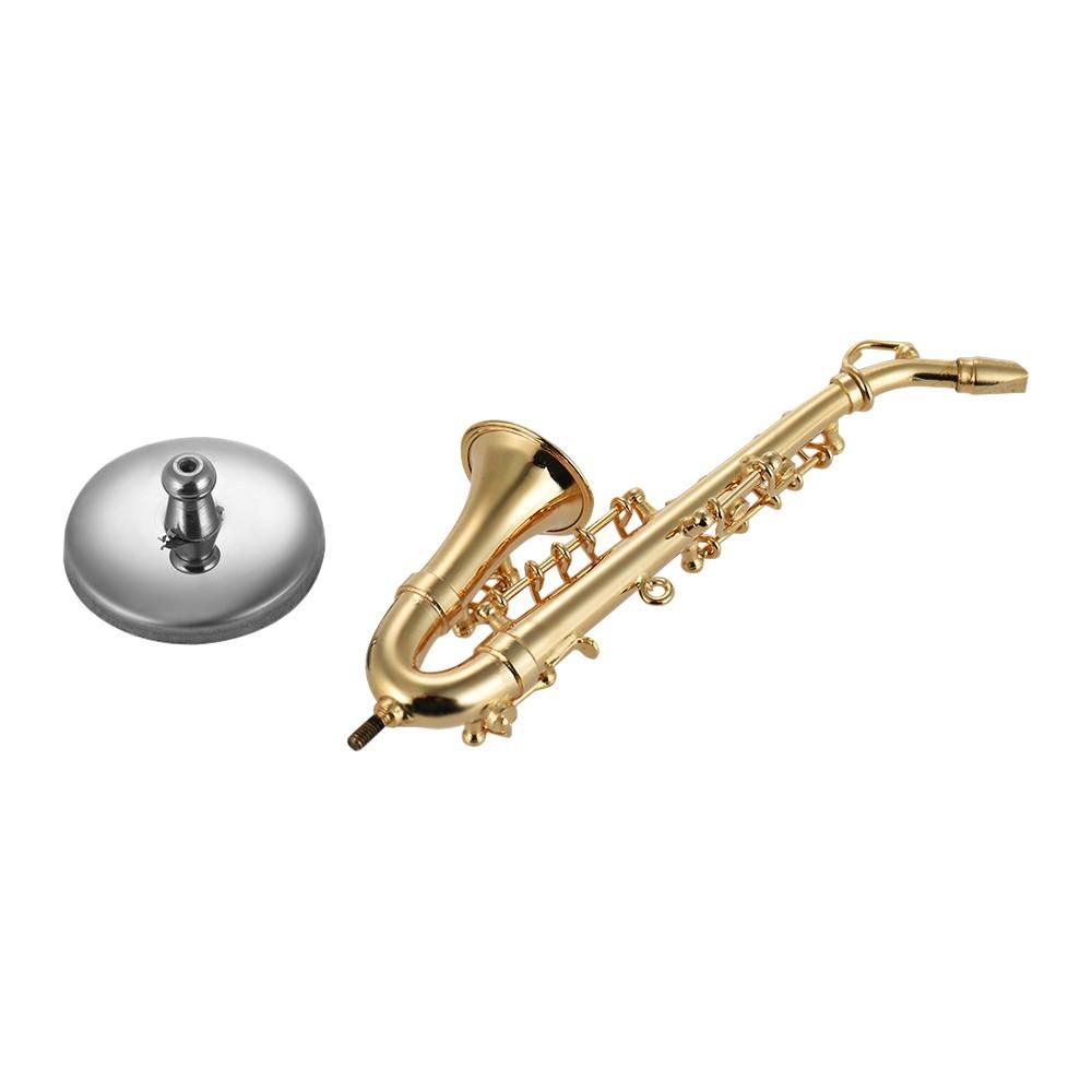 Mini Brass Alto Saxophone Sax Model Exquisite Desktop Musical Instrument Decoration