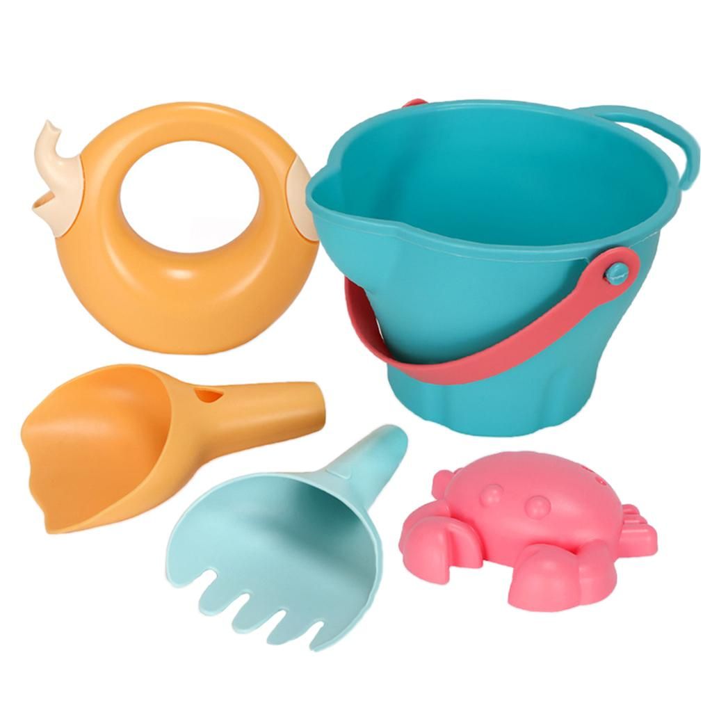 Kids Beach Toys Sandbox Toys Bucket Shovel Animal Truck Castle 5pcs