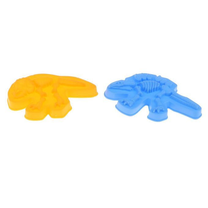Set Of 4 Plastic Dinosaur Skeleton Sand Molds Beach Sand Box Kids Toy