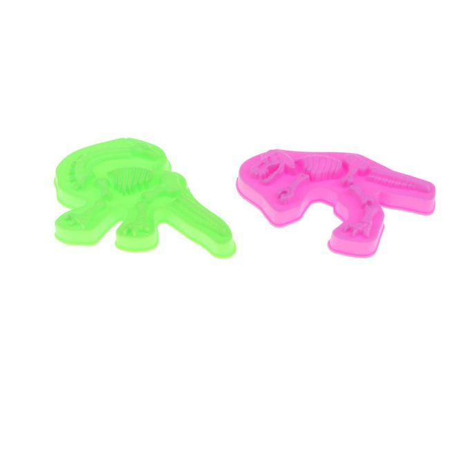Set Of 4 Plastic Dinosaur Skeleton Sand Molds Beach Sand Box Kids Toy