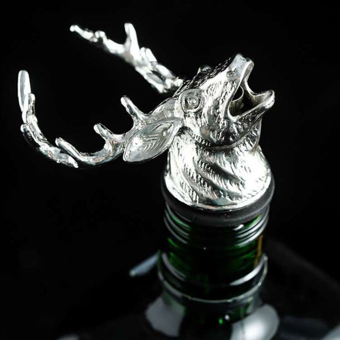 Animal Head-Wine Pourer Spout,Wine Bottle Stopper For Bar Tools Deer
