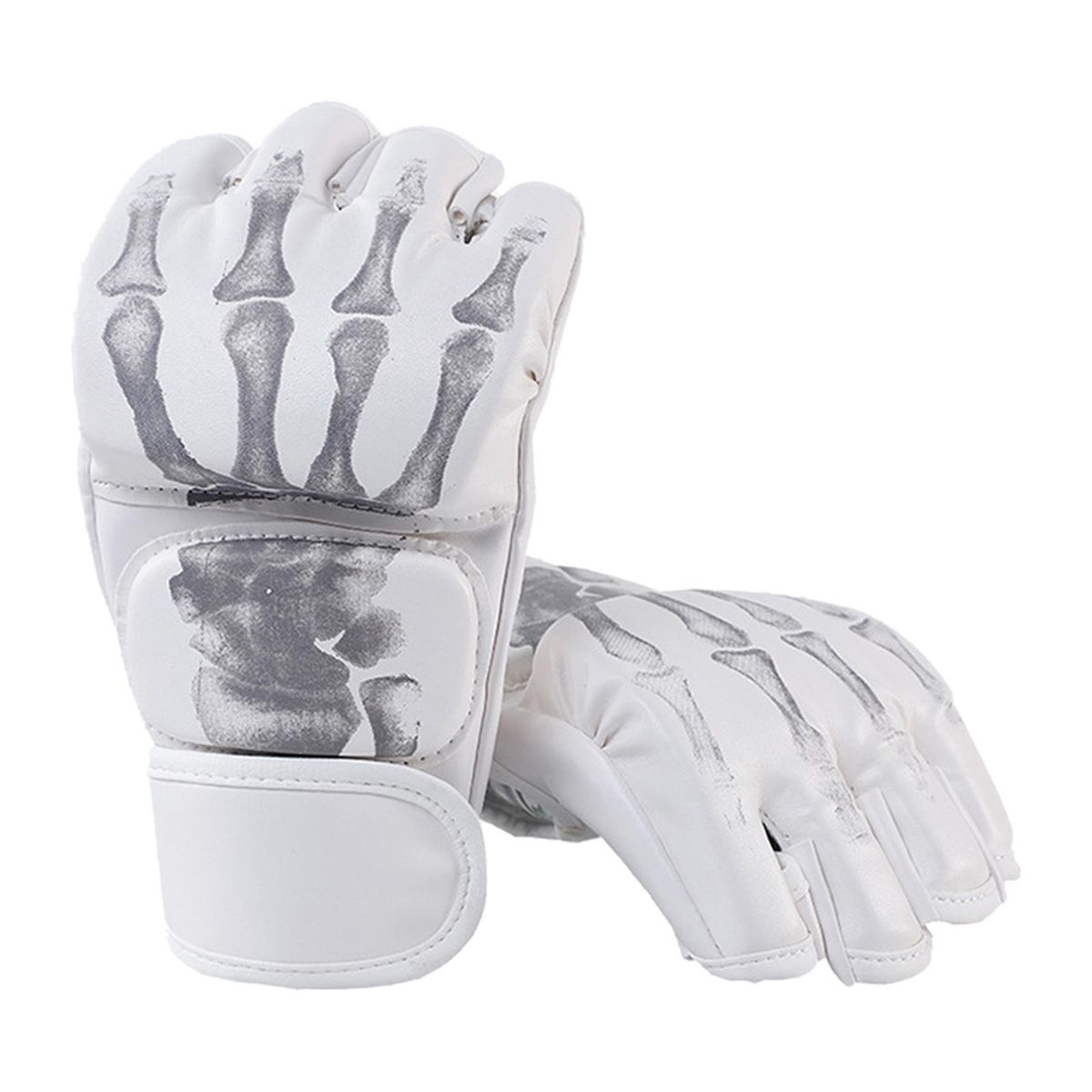 Mma Boxing Gloves Sport Mittens Half Mitts For Youth Demon Hand White