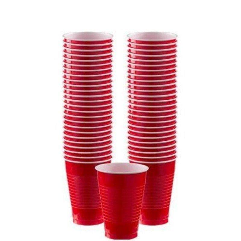 Cup Red Fancy Disposable Cups Big Size -50pcs