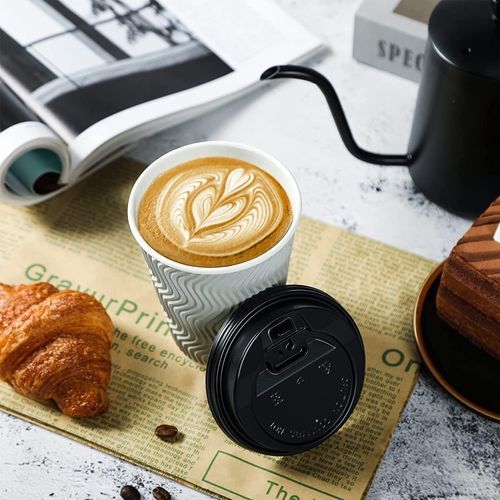 MUCHII [100 Pack] 8oz Disposable Coffee Cups, Paper Cups