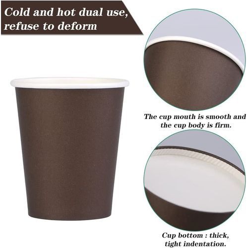 Giwrmu 50 Pack Disposable Paper Cups, 8 Oz Hot Brown Coffee