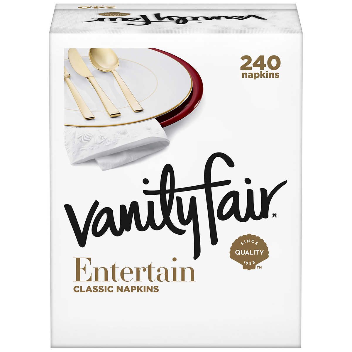 Entertain Paper Napkins Dinner Size (4 Packs Of 60 Napkins)