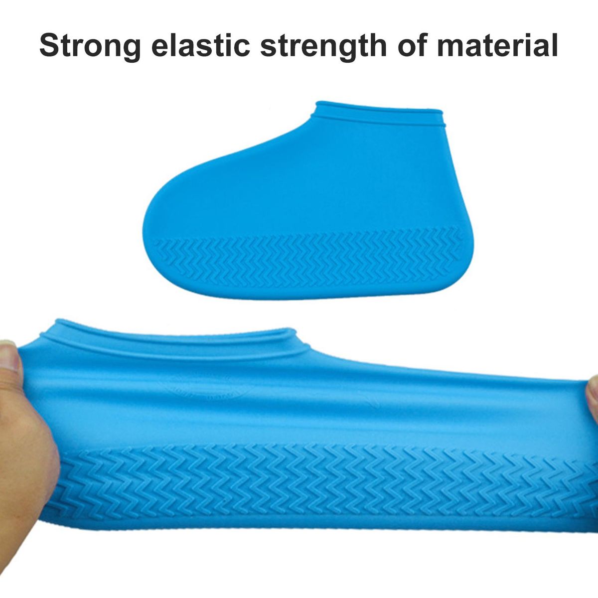 2Pcs Shoes Protectors Outdoor Rainy Days Rain Boot Covers Blue