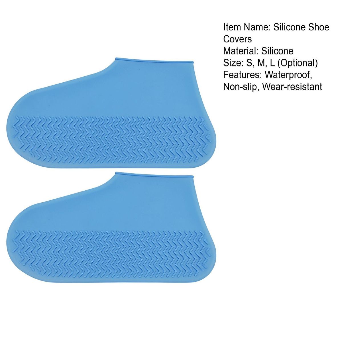 2Pcs Shoes Protectors Outdoor Rainy Days Rain Boot Covers Blue