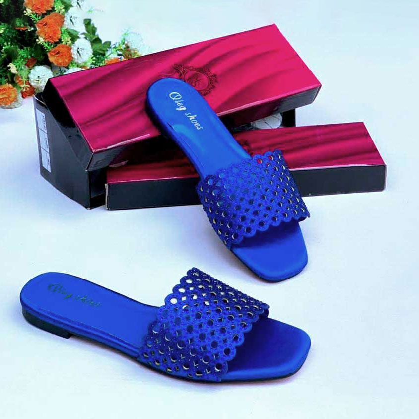 Quality Ladies Italian Oleg Shoes /Blue Colour