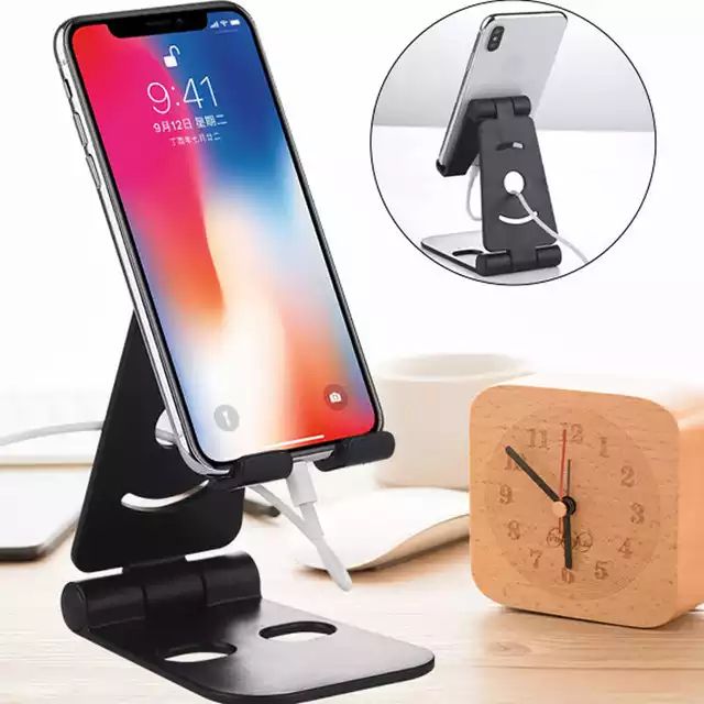 Universal Desktop Mobile Phones Holder For IPhone, IOS & Android- Black