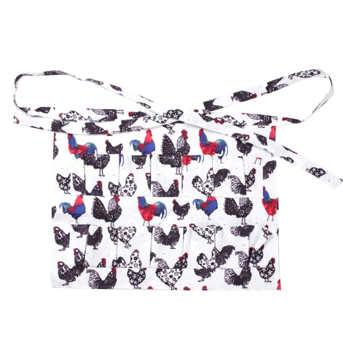 Chicken Egg Collection Apron Printed Pick Up Eggs Cooking Rice Anti-Dirty Multi-Pocket Apron Dishwash Anti-break Washable Skirt