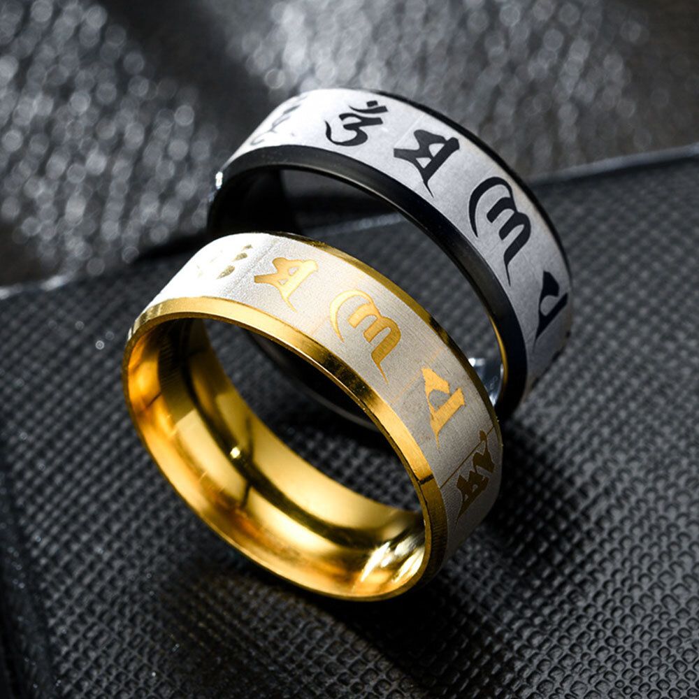 JASSY 1 Pc Stainless Steel Buddhism Six-words \