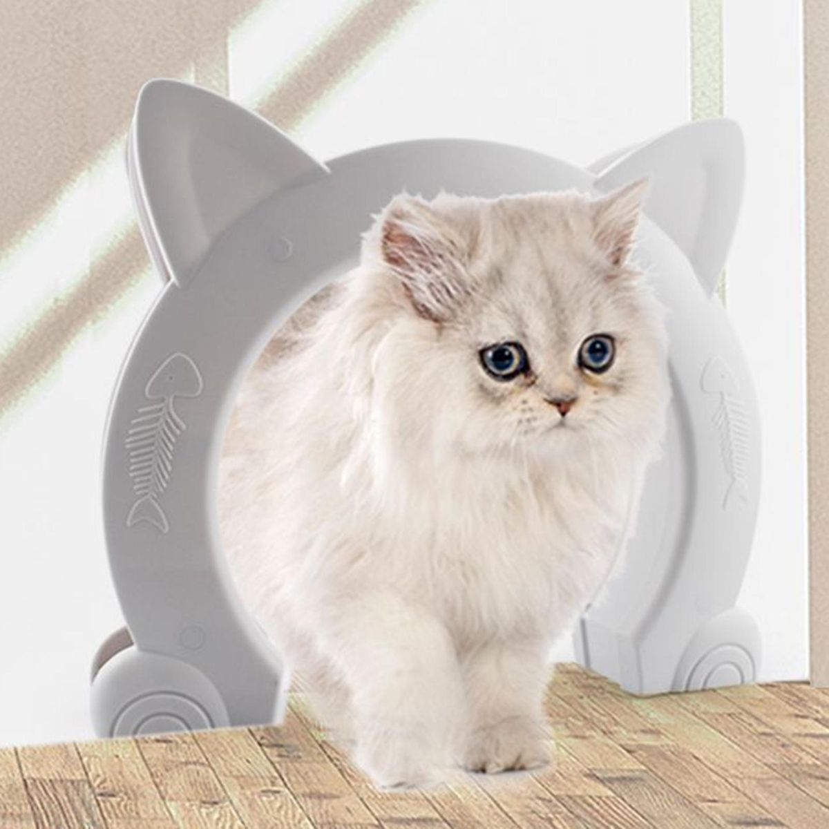 Kitten Door Cat Ears Shape Indoor Pet Kitten Puppy Door White