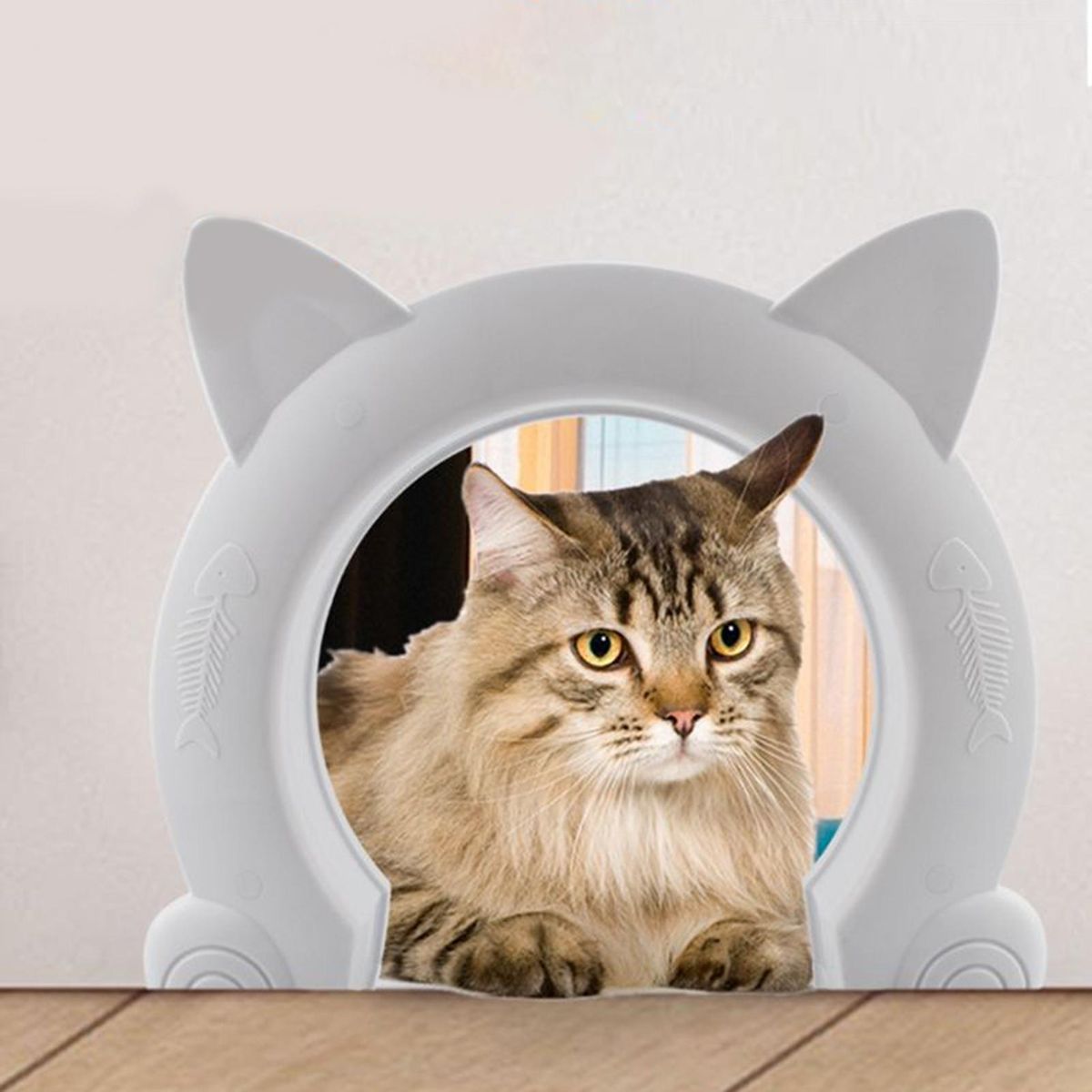 Kitten Door Cat Ears Shape Indoor Pet Kitten Puppy Door White