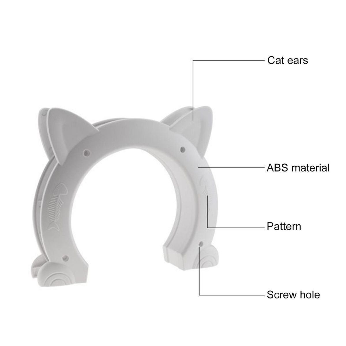 Kitten Door Cat Ears Shape Indoor Pet Kitten Puppy Door White