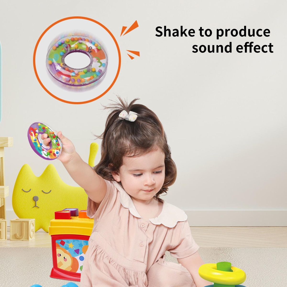 Shape Sorter Toy Geometric Figure Rainbow Tower Stacking Ring Multicolor