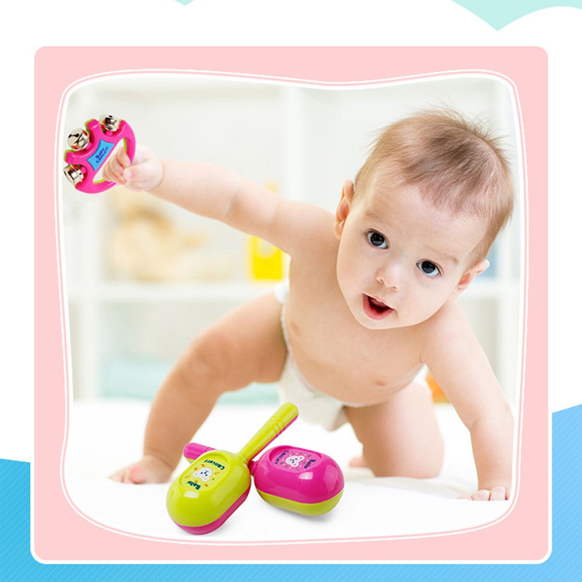 5pcs/Set Baby Boy Girl Drum Musical Instruments Kids Band Kit Children Gift Toys