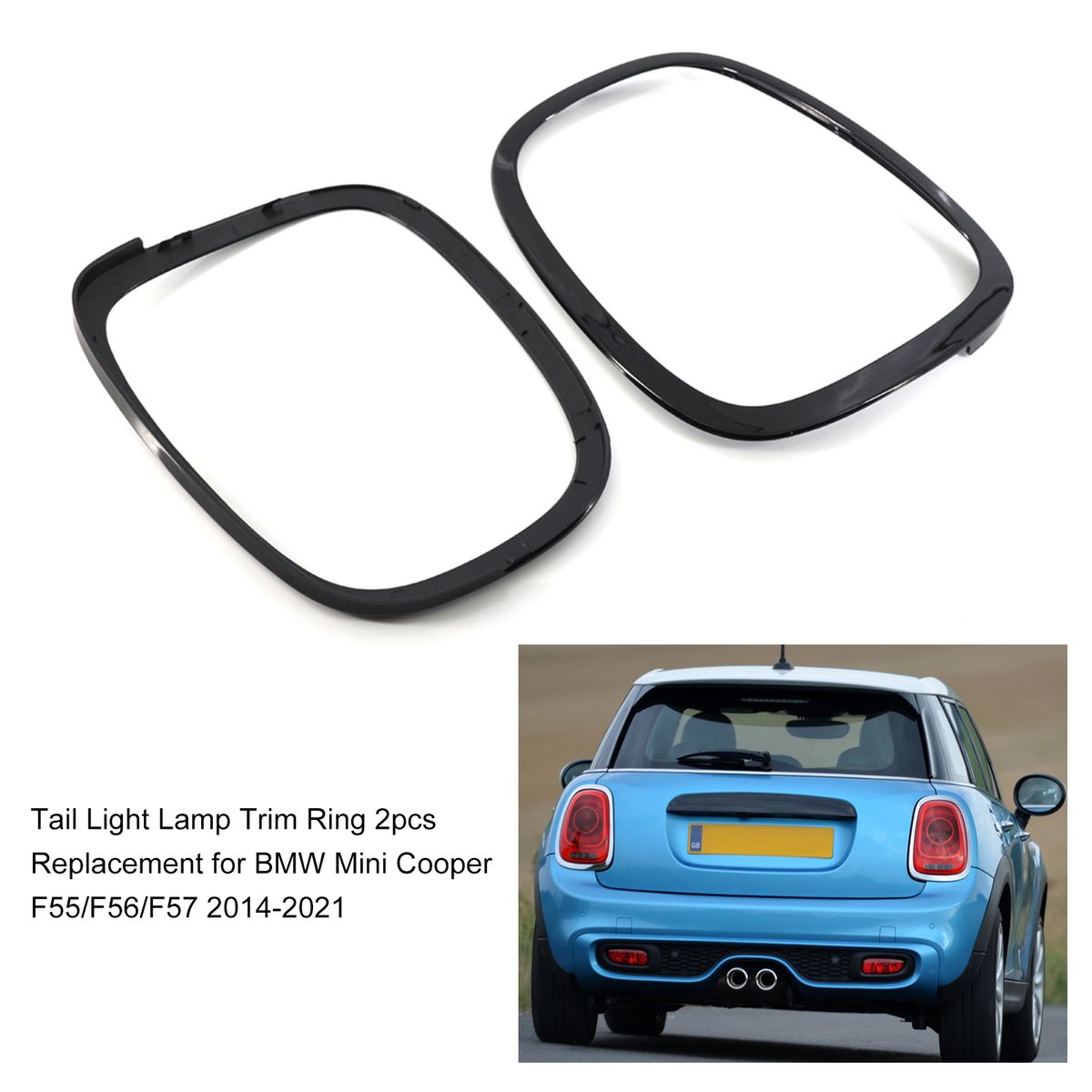 Tail Light Lamp Trim Ring 2pcs Replacement For BMW Mini