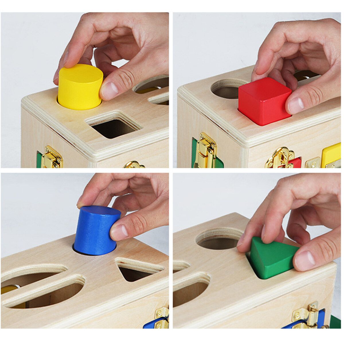 29x12x14cm Wooden Montessori Lock Latch Box Toy For Children Kids Early Education Toy Gift