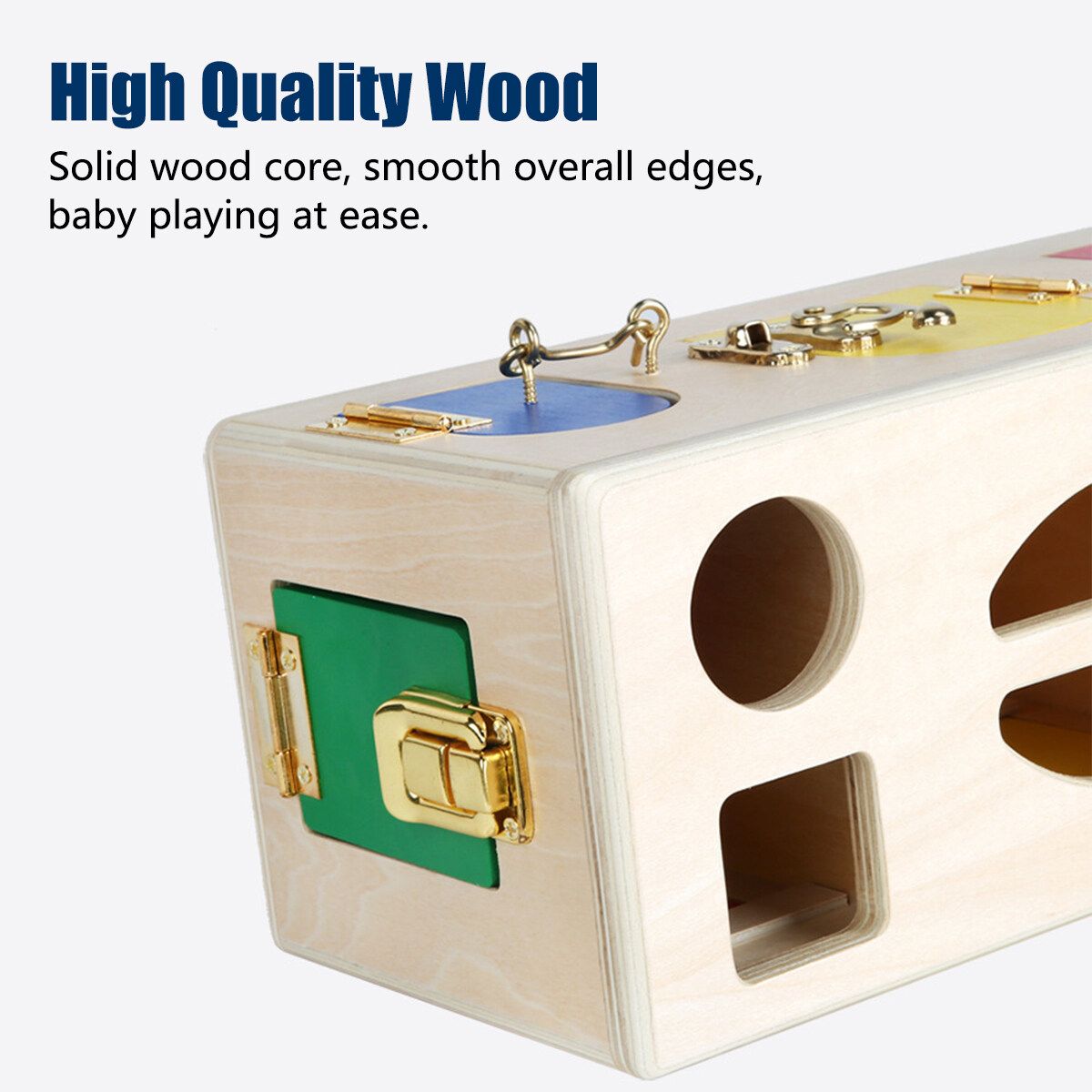 29x12x14cm Wooden Montessori Lock Latch Box Toy For Children Kids Early Education Toy Gift