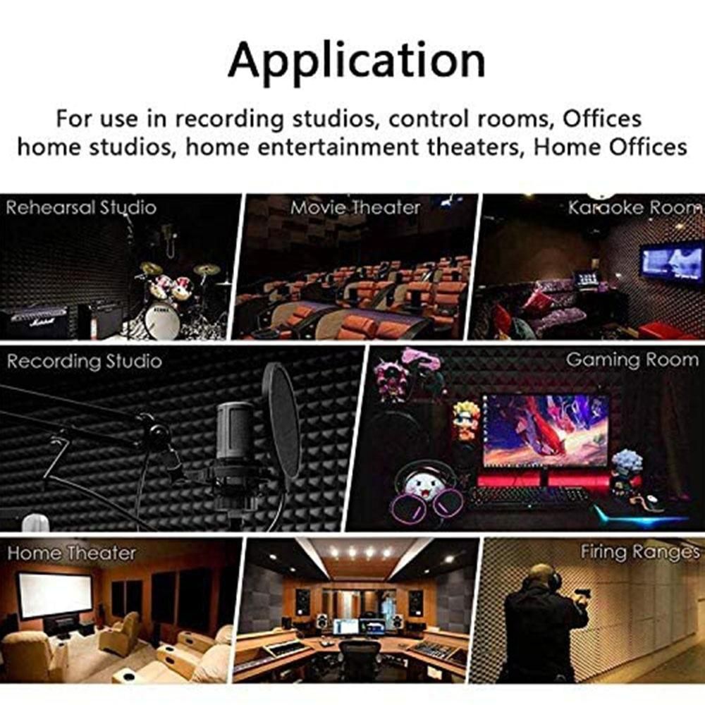 12Pcs Acoustic Foam Board,Studio Wedge Tile,Acoustic Foam 2.