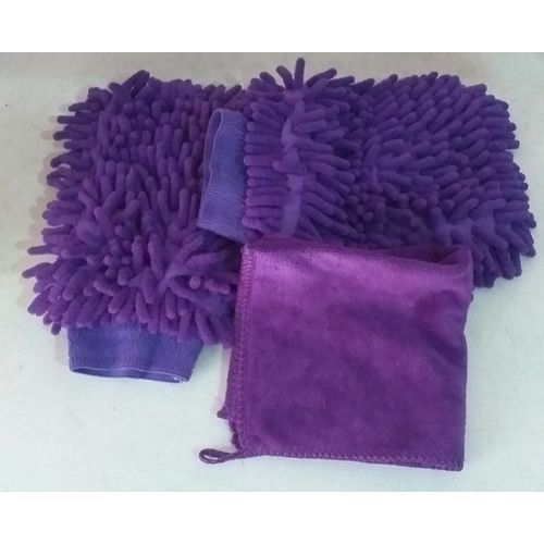 3-IN-1, MICROFIBER CAR WASH GLOVES & CLEANING TOWEL
