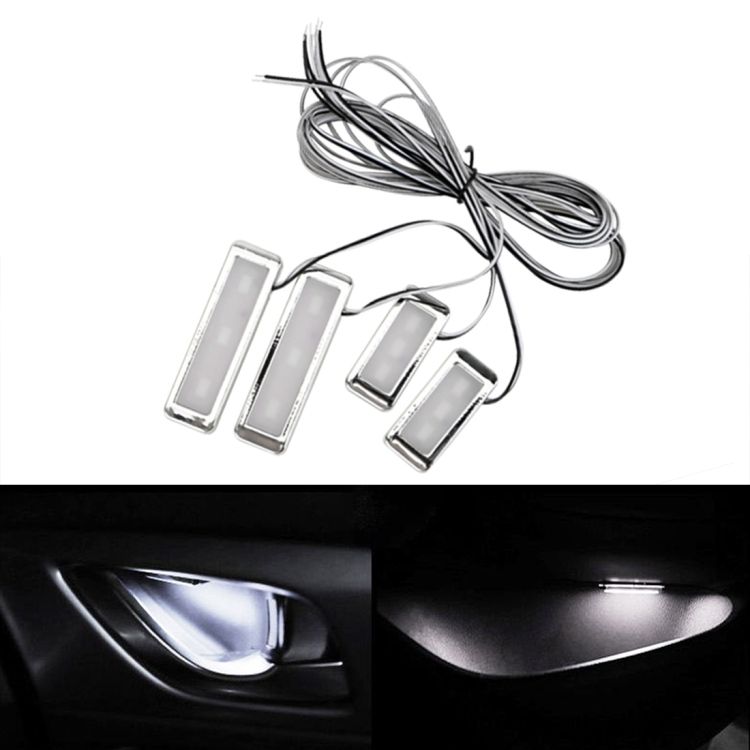 4 PCS Universal Car Colorful LED Inner Handle Light