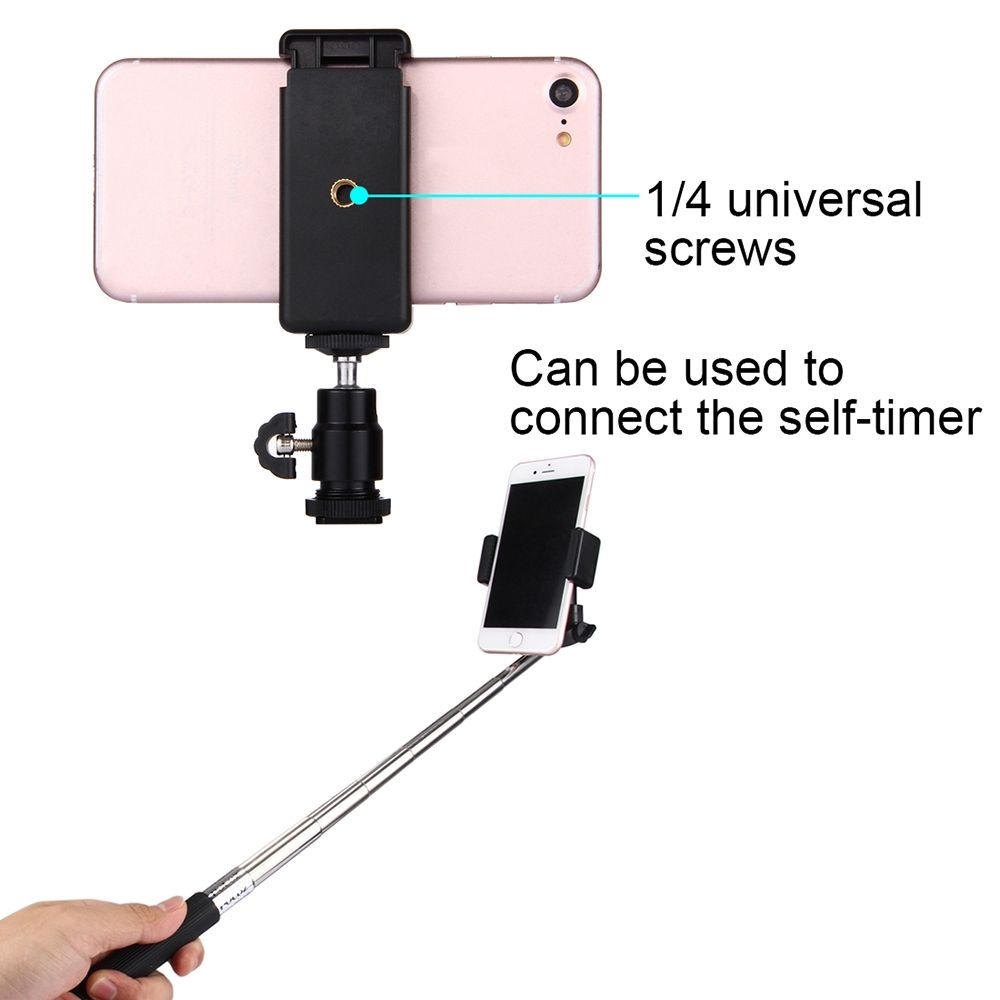 PU214 Hot Shoe Tripod Head Universal Useful 360 Degrees Stable Selfie SticksTripod Mount Stand Clamp For IPhone Smartphones