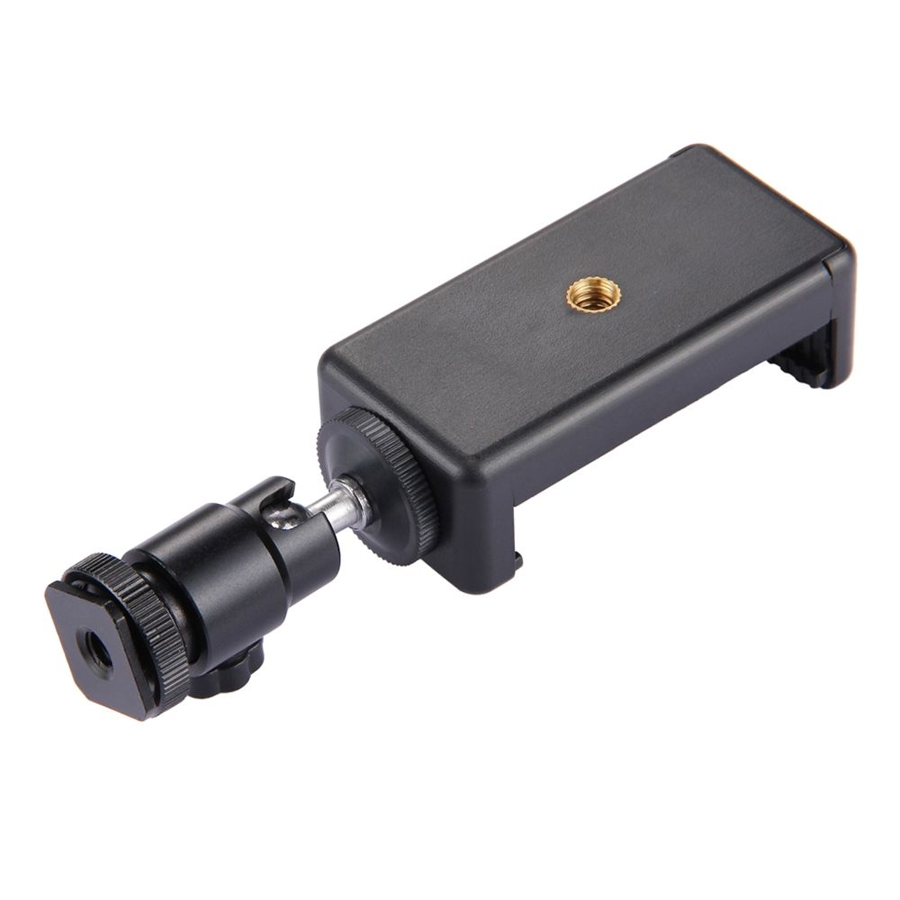 PU214 Hot Shoe Tripod Head Universal Useful 360 Degrees Stable Selfie SticksTripod Mount Stand Clamp For IPhone Smartphones