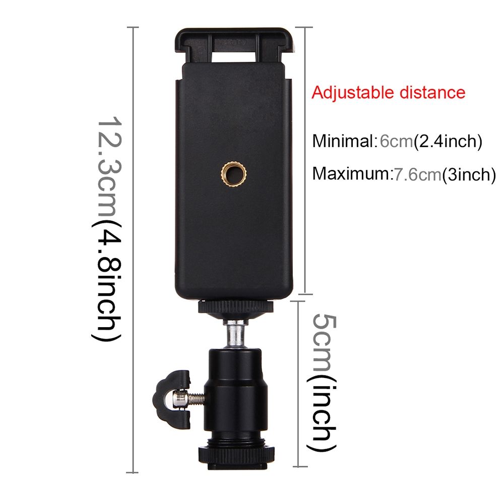 PU214 Hot Shoe Tripod Head Universal Useful 360 Degrees Stable Selfie SticksTripod Mount Stand Clamp For IPhone Smartphones