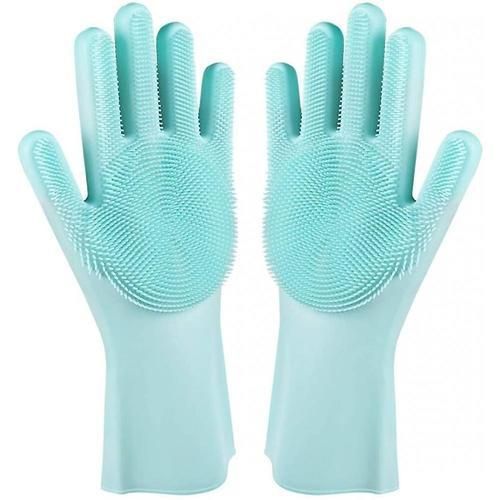 Pet Grooming Gloves, Gentle Bathing Shampoo Massage Gloves For Dogs Cats(Green)