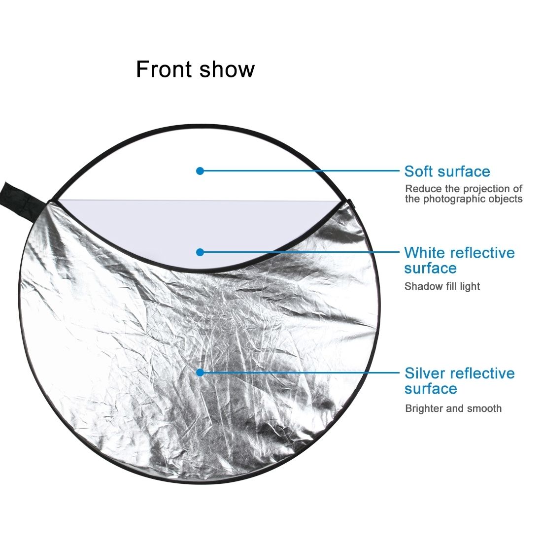 PULUZ 60cm 5 In 1 (Silver / Translucent / Gold / White / Black) Folding Photo Studio Reflector Board