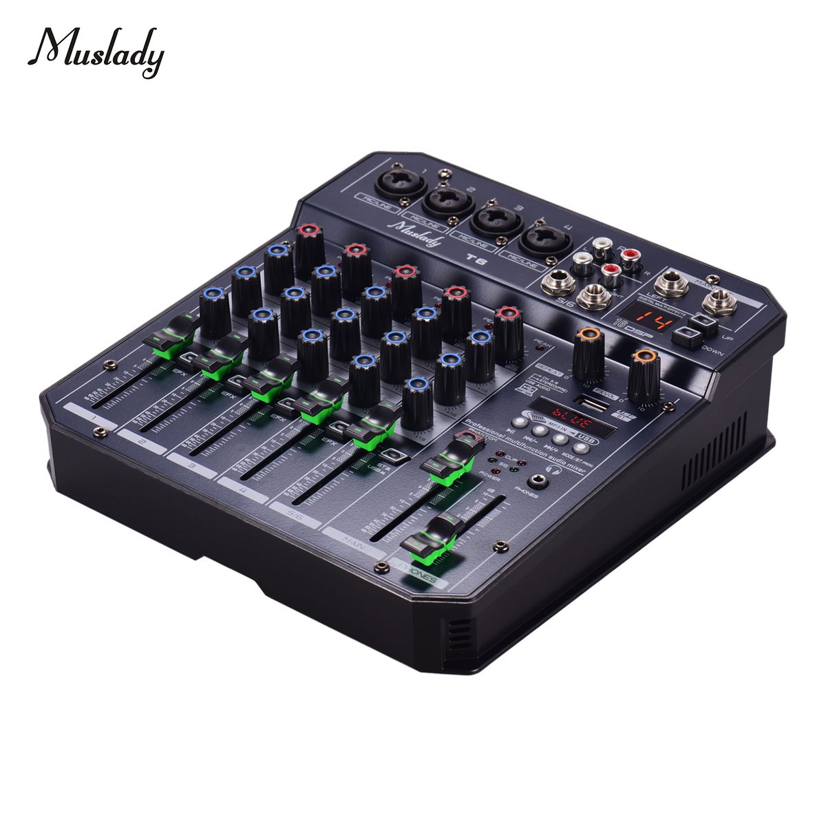 T6 Portable 6-Channel Sound Card Mixing Console